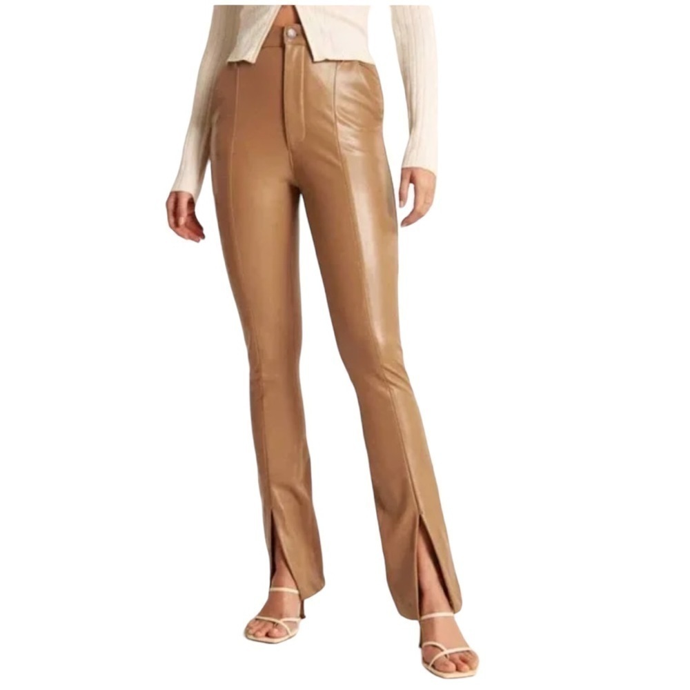 ABERCROMBIE & FITCH The Skinny Ultra High Rise Split Hem‎ Faux Leather Pants